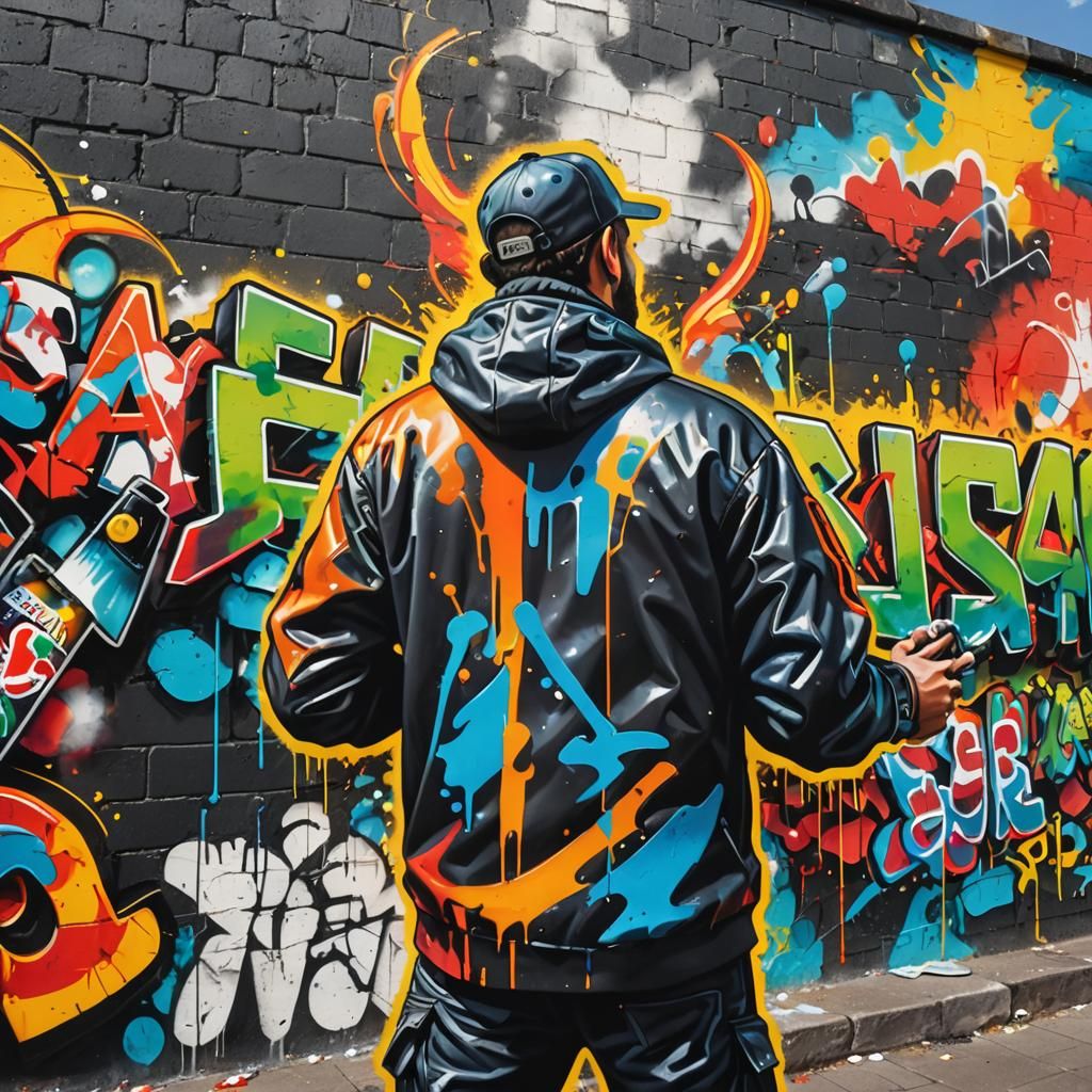 Dynamic Street Art with Spray Paint and Vivid Colors