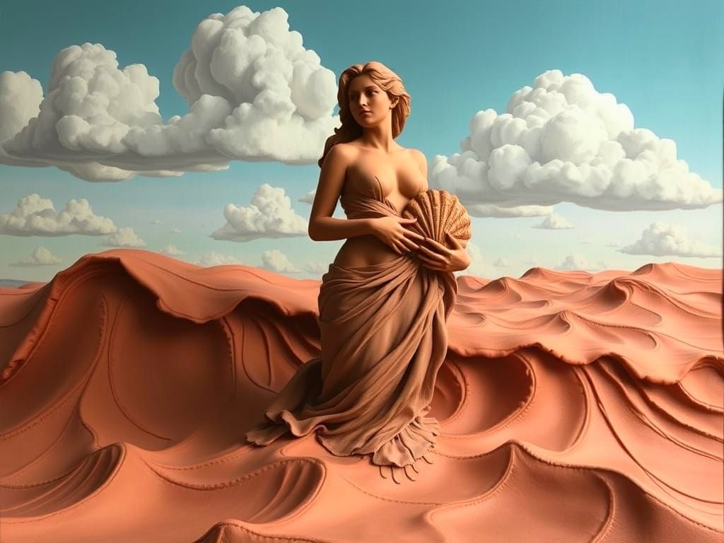 Clay Venus Emerges from a Surreal Sea