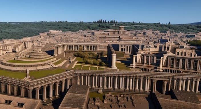 Glorious Ancient Roman City Aerial View