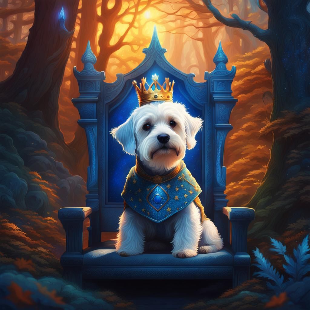 Regal Dandie Dinmont Terrier in Mystical Forest
