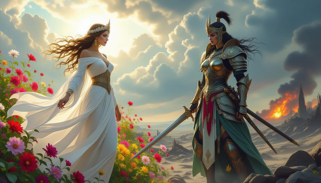Fertility Goddess vs Warrior Queen in Fantasy Art