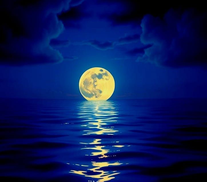 Vibrant Full Moon Mirrored in Water