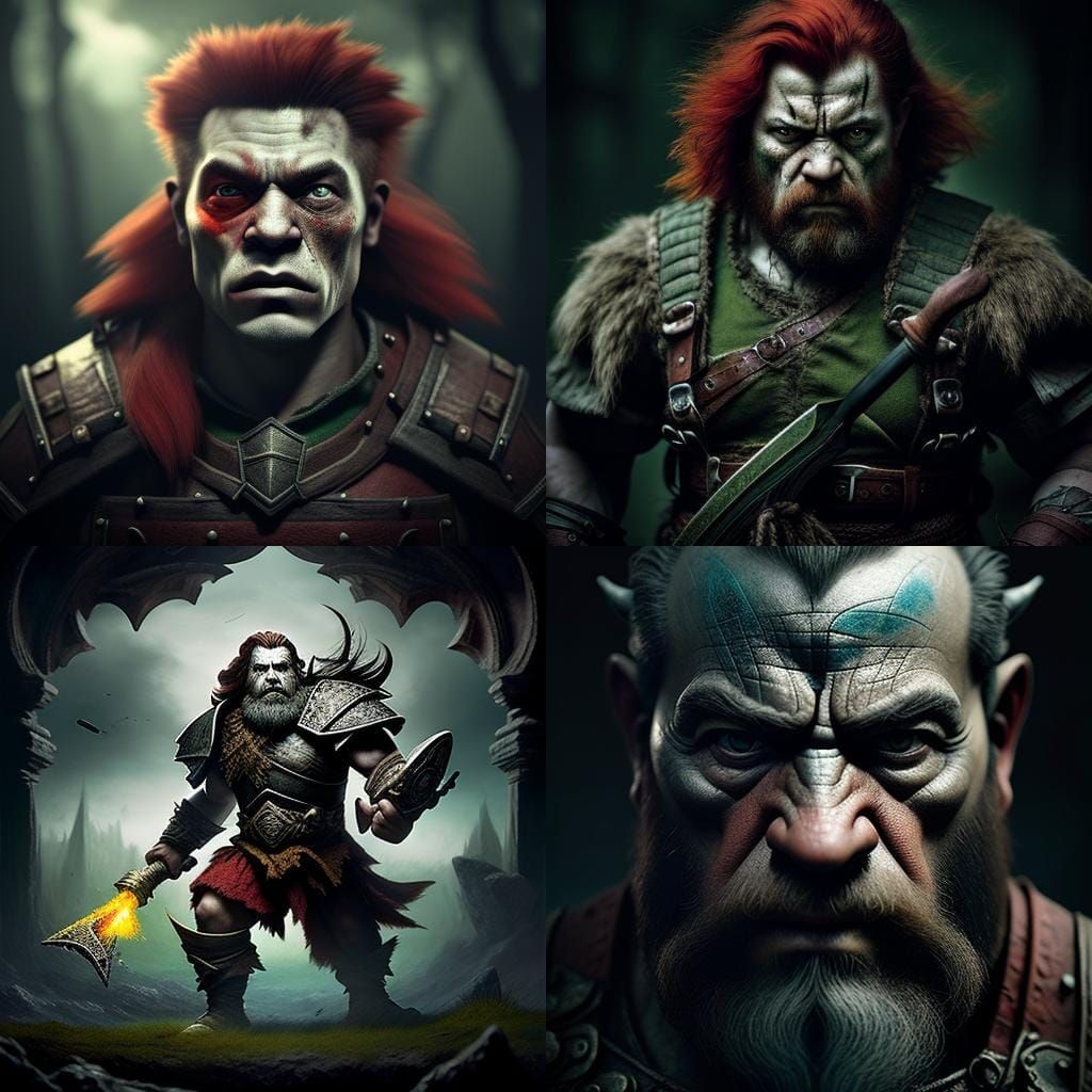 Muscular Dwarf Berserker with Infected Wound