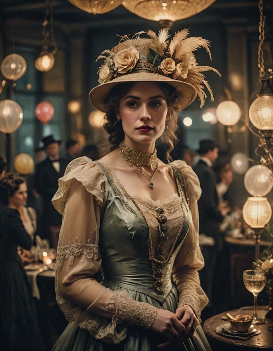 Elegant 1910s Woman's Portrait in Cinematic Style