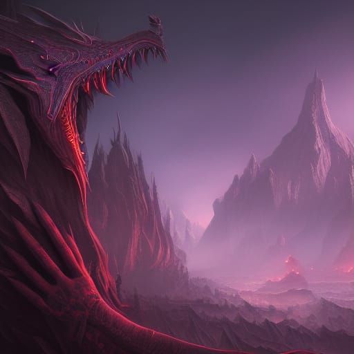 Detailed Shadow Demon in a Matte Painting Style