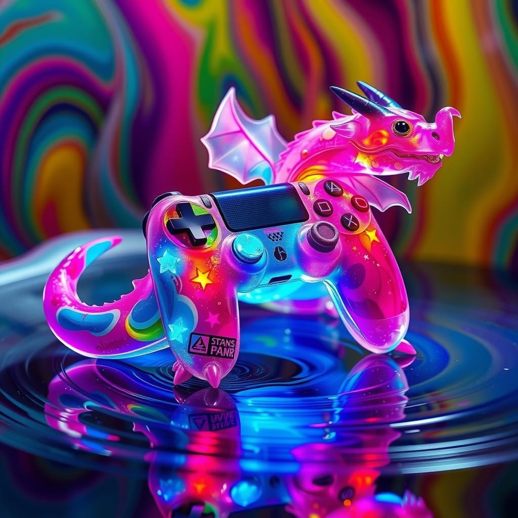 Rainbow Slime Dragon with Holographic Stickers