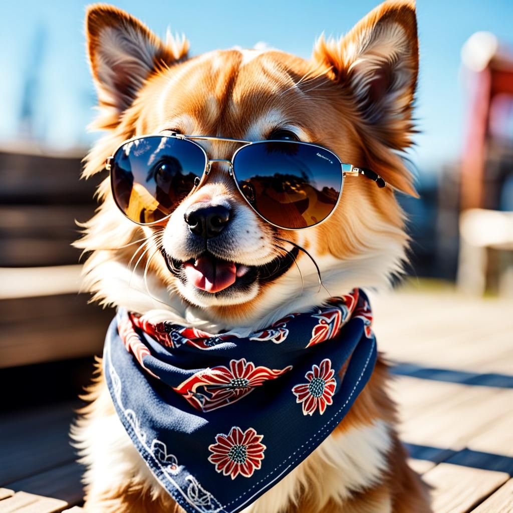 Adorable Subject in Sunglasses on Sunny Day