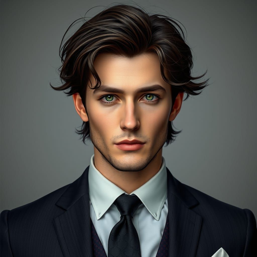 Elegant Portrait of Adrian Ivashkov in Art Nouveau Style