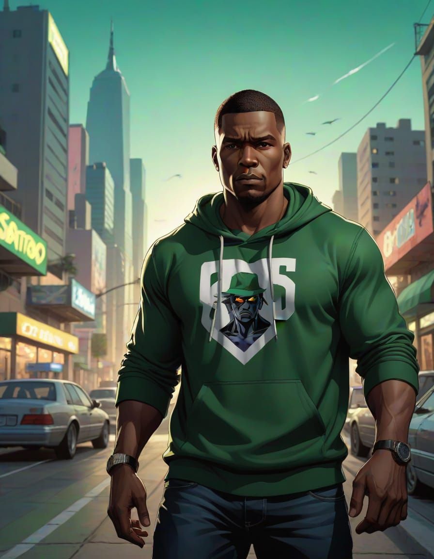 Carl CJ Johnson in Dynamic Comic Book Art