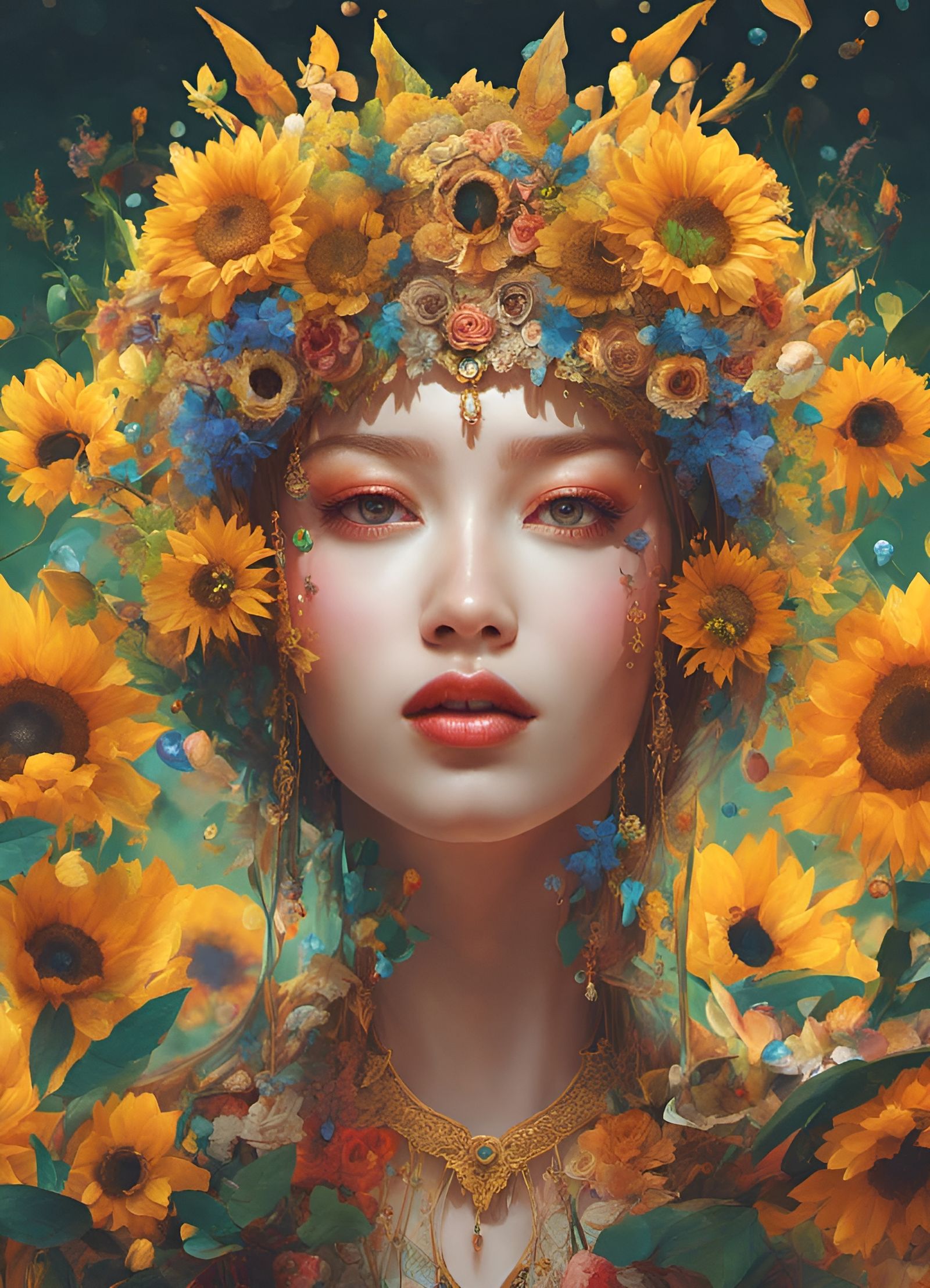 Gorgeous Wildflower Goddess Fantasy Art