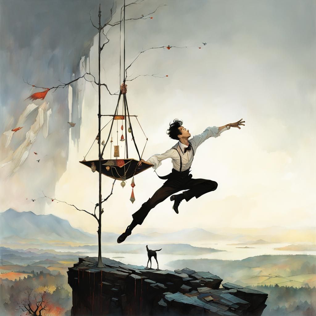 Equilibrist Portrait in Macabre Wonderland Style