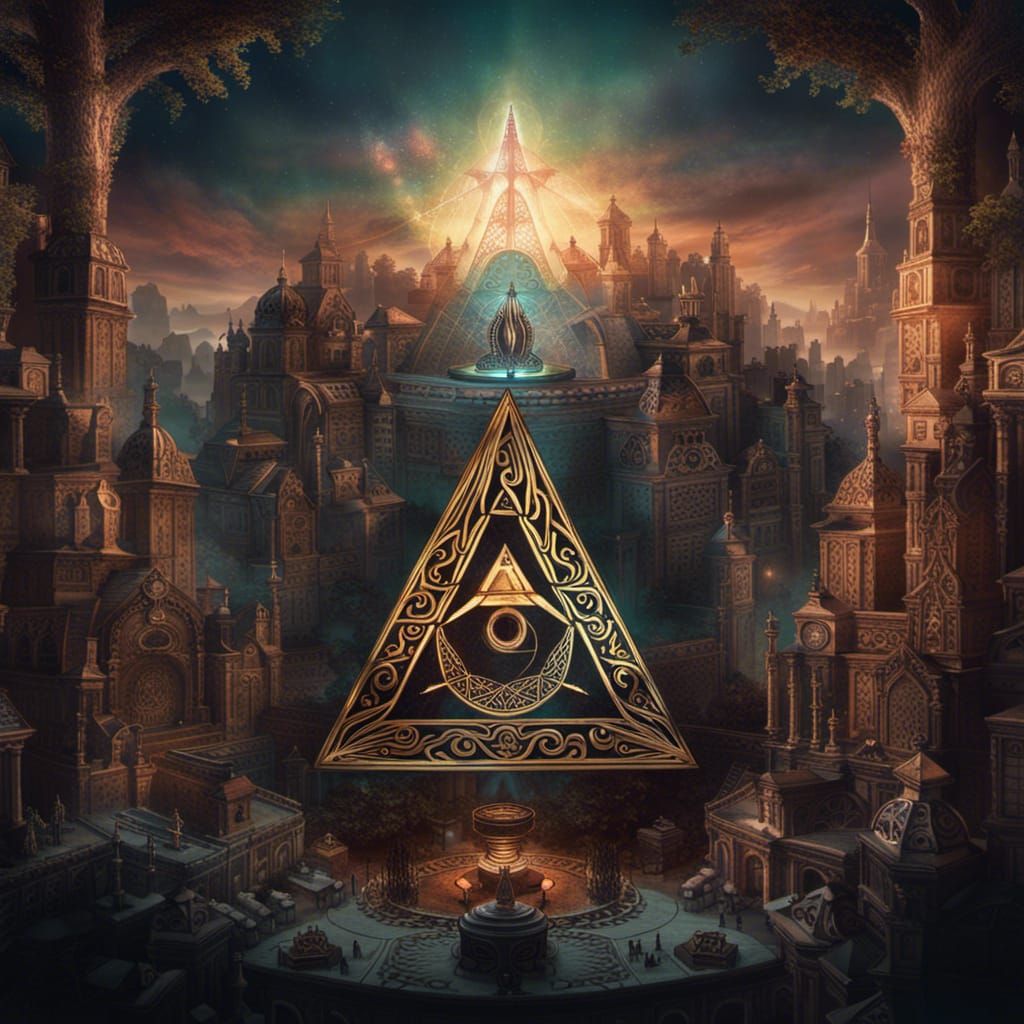 Illuminati Symbols in Detailed Matte Painting