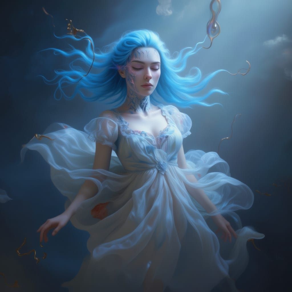 Girl Experiencing Narcolepsy Attacks in Artful Style