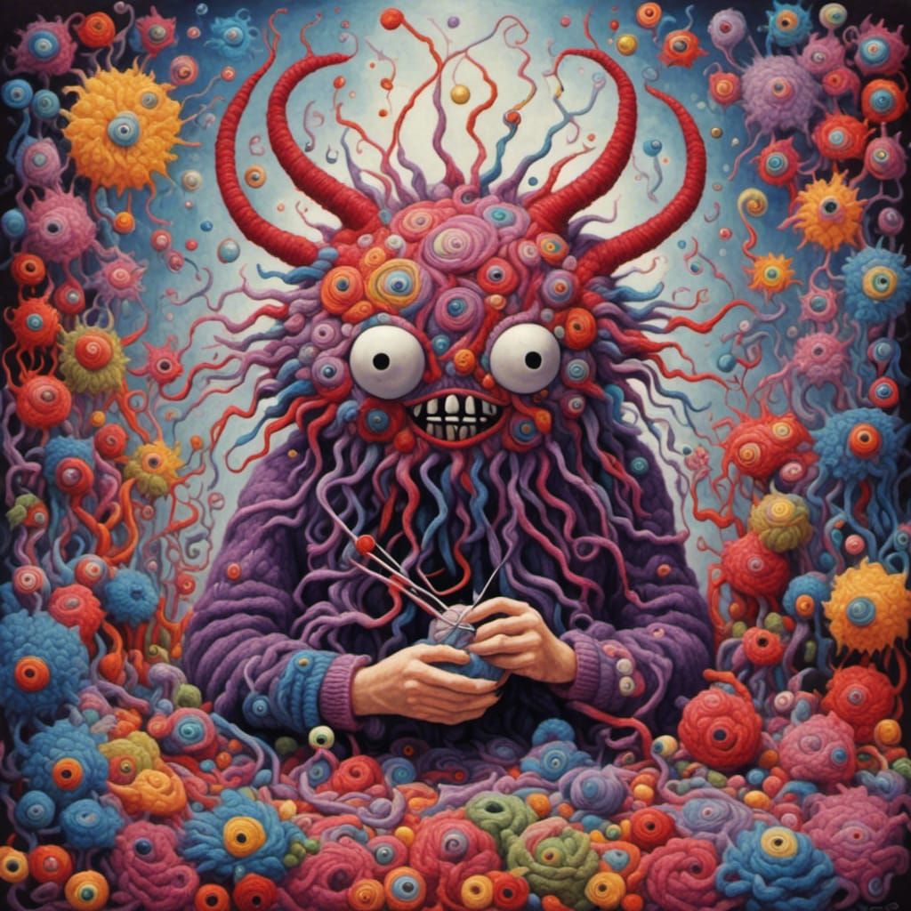 Yarn Monster Knitting: Pop Surrealism in Toyism Style