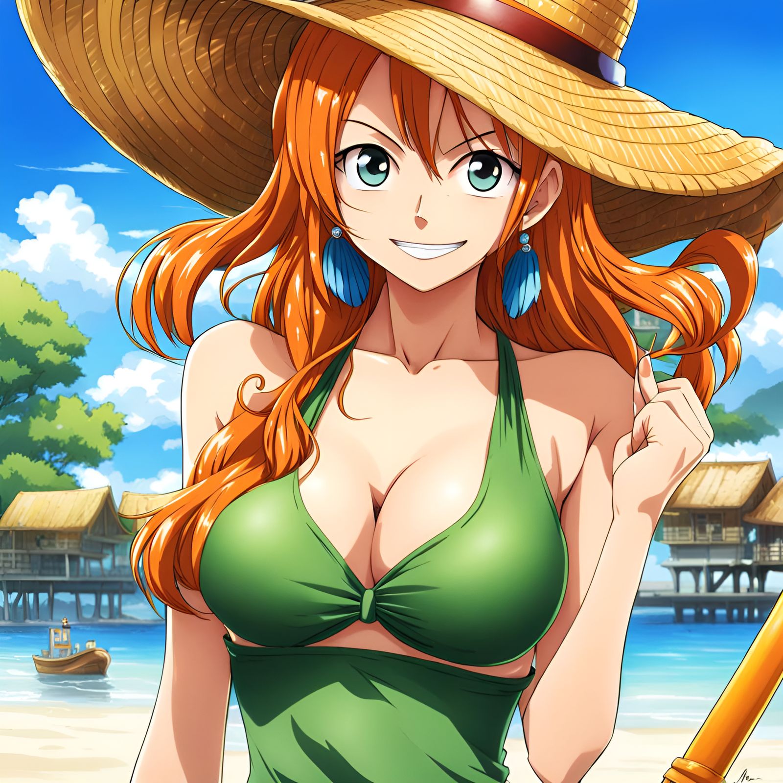 Nami in Bikini: Anime Style Illustration