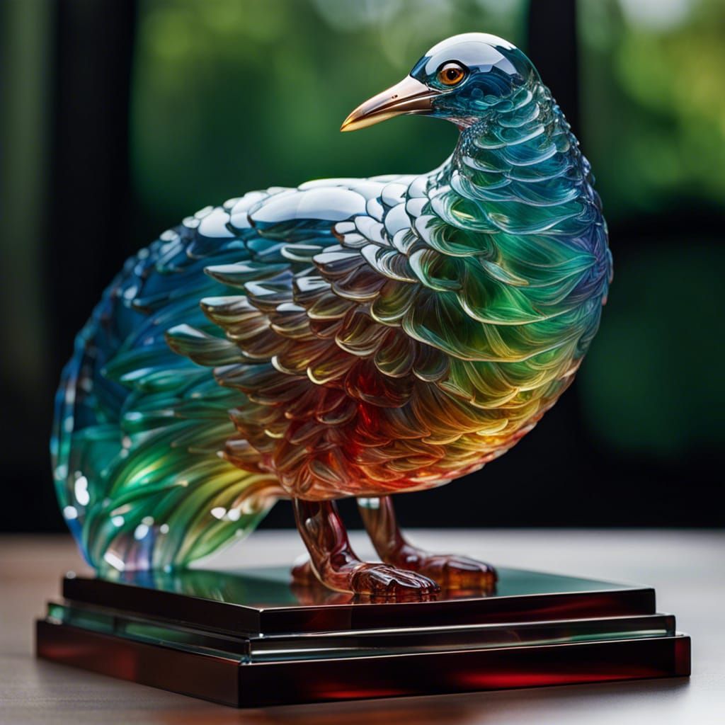 Exquisite Glass Bird Sculpture