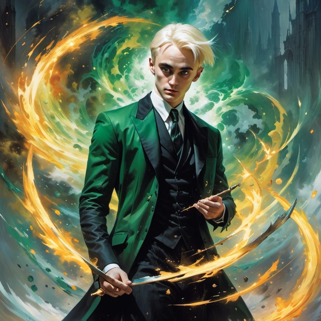 Draco Malfoy Portrait with Modern Artistic Flair