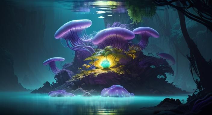 Alien Jellyfish Lake: A Dark Fantasy Masterpiece