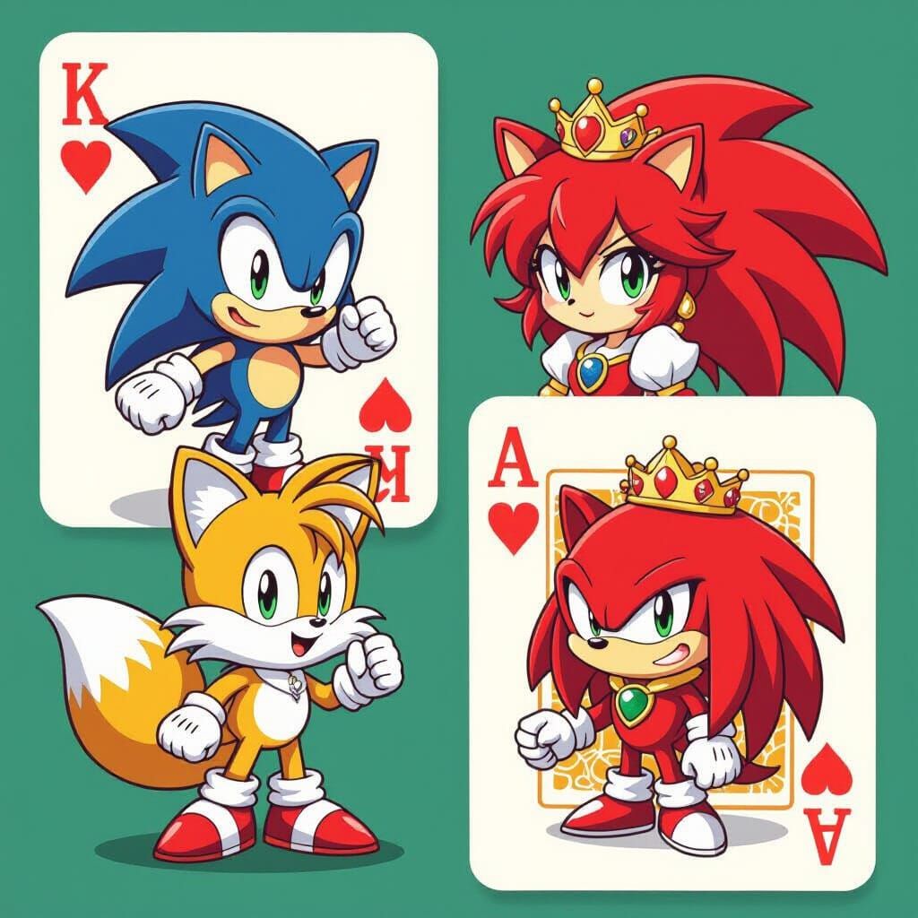 Sega Characters as Kawaii Playing Cards