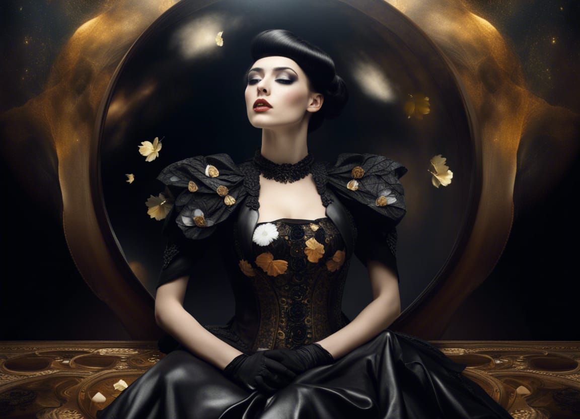 Mortician in Nebula Mirror, Klimt-Esque Style