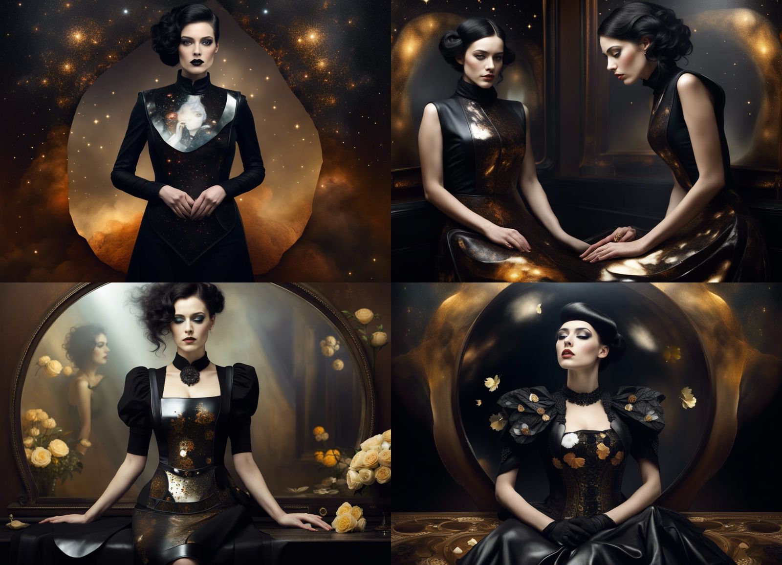 Mortician in Mirrored Nebula, Mixed Media Style