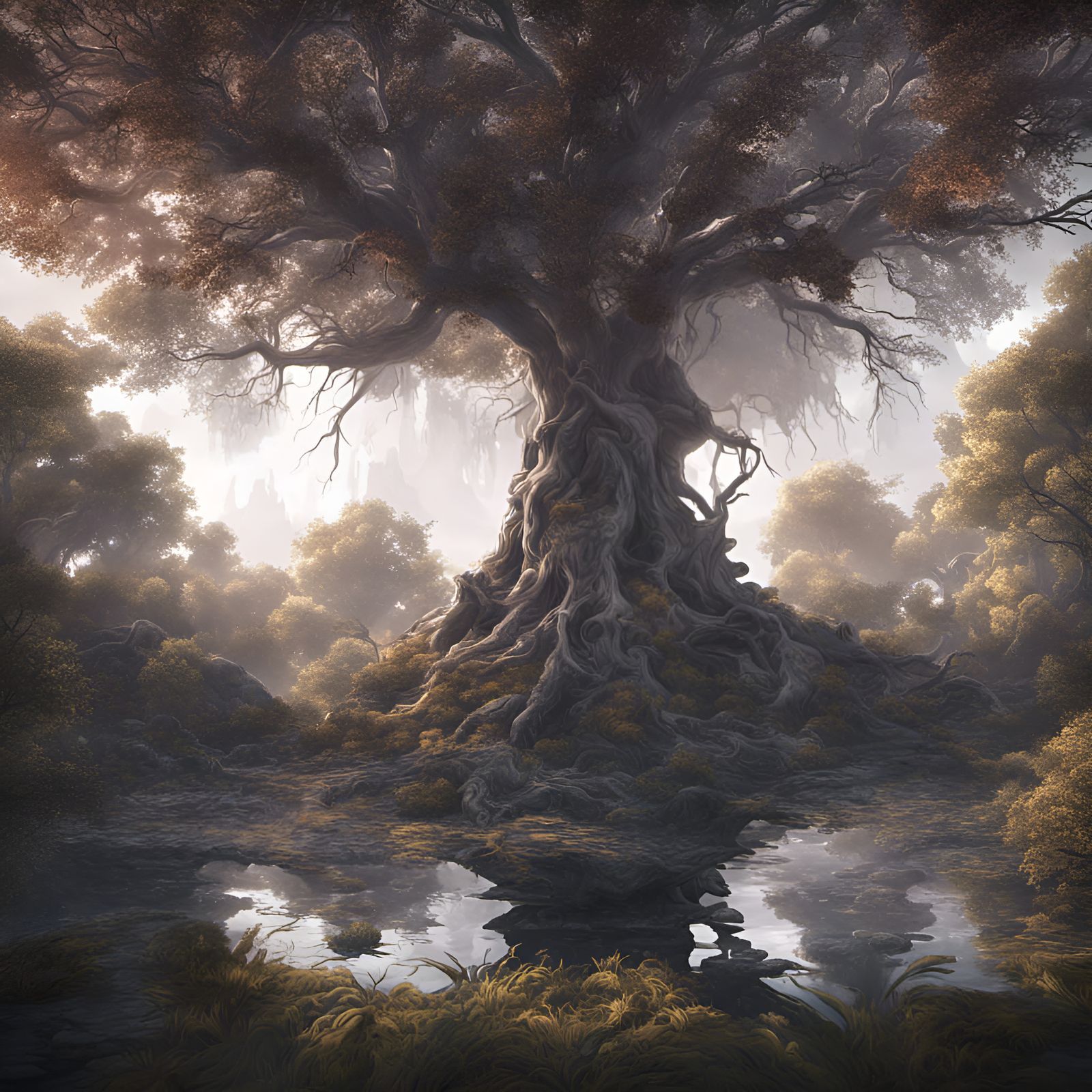 Dazzling White Light Illuminates Fantastical Trees