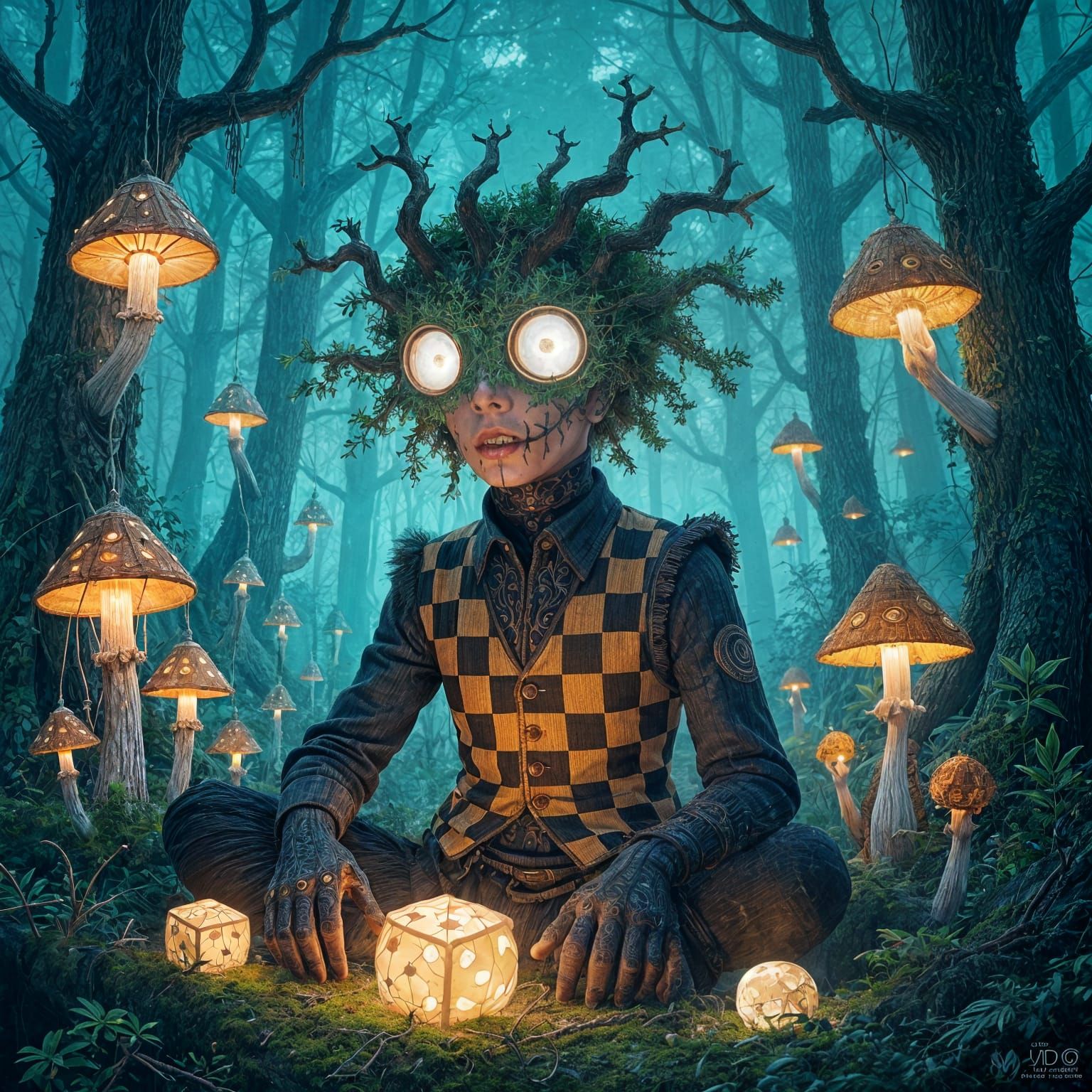 Dreamlike Forest Spirit in Double Exposure