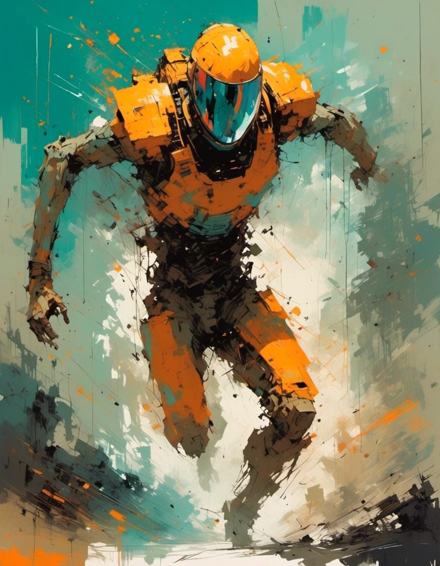 Blurred Figure Sprinting at Hyperspeed