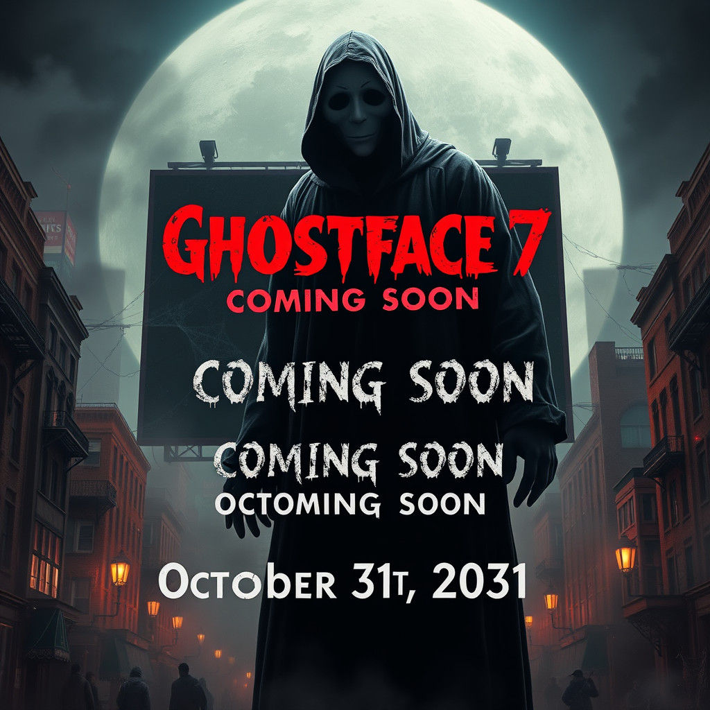 Ghostface Looms Over Cityscape in Haunting Movie Poster