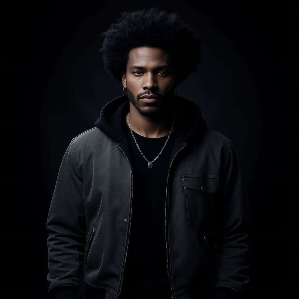 Hyperrealistic Humanoid Sheep in Dramatic Chiaroscuro Style