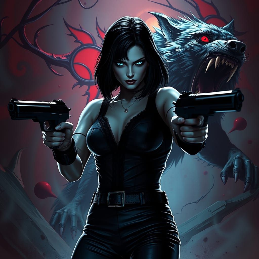 Vampire Death Dealer Selene in Epic Battle Scene