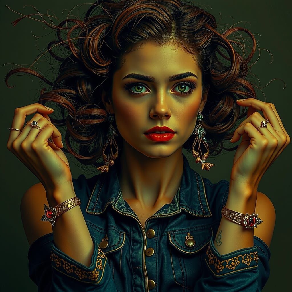 Abstract Swirling Red Forms