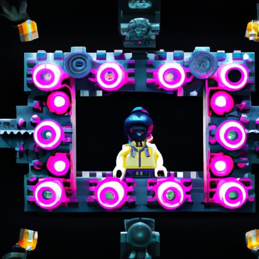 Cassette Futurism Collage: A Dystopian Biopunk Landscape