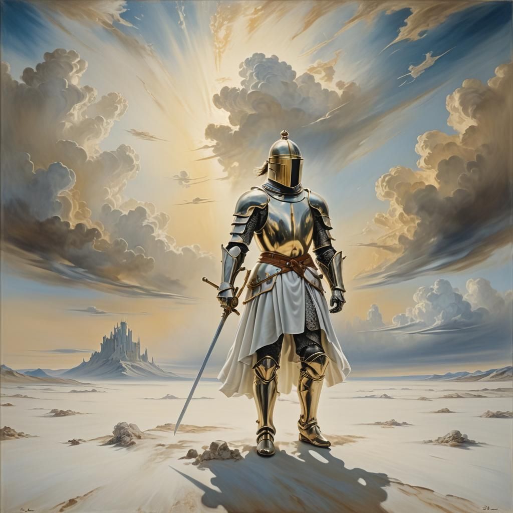 Knight Ascends in Dreamlike Surrealism