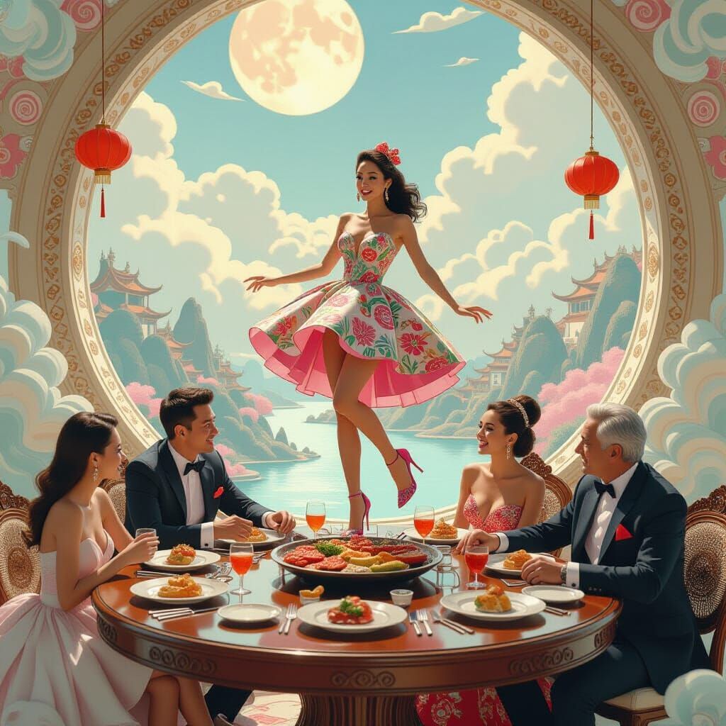 Surreal Party with Asian BBQ in Disney Style