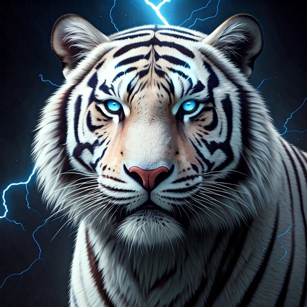 Electric Storm Tiger Unleashed in Comic Book Style