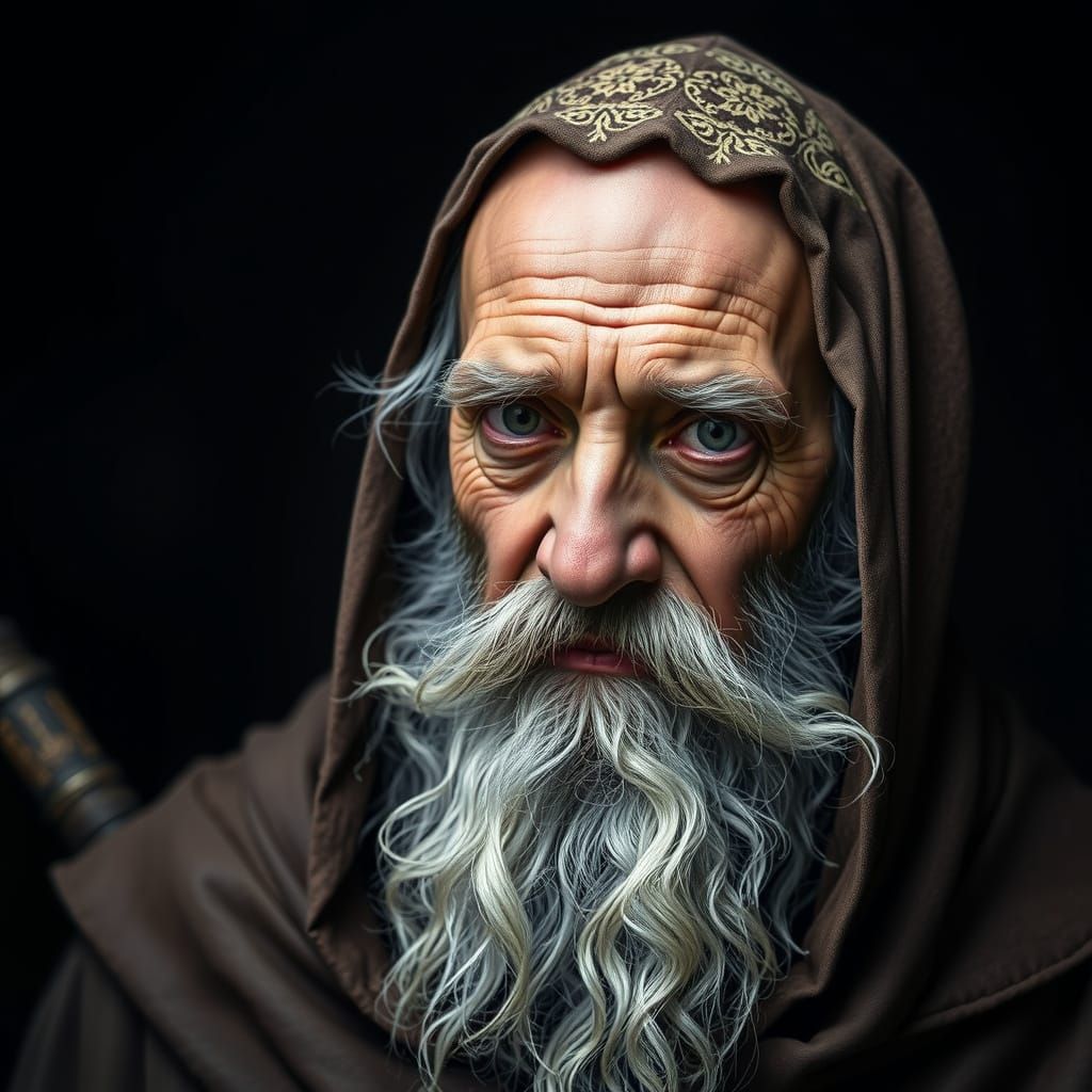 Medieval Portrait of Overweight Nature Priest