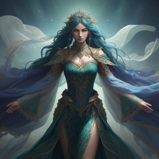 Majestic Fabric Being in Ethereal Realm