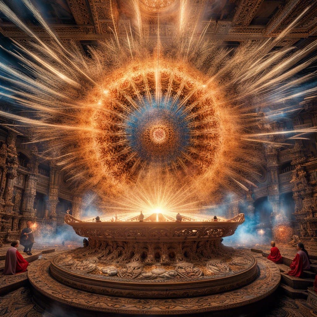 Hyperrealistic Spiritual Explosion Photo