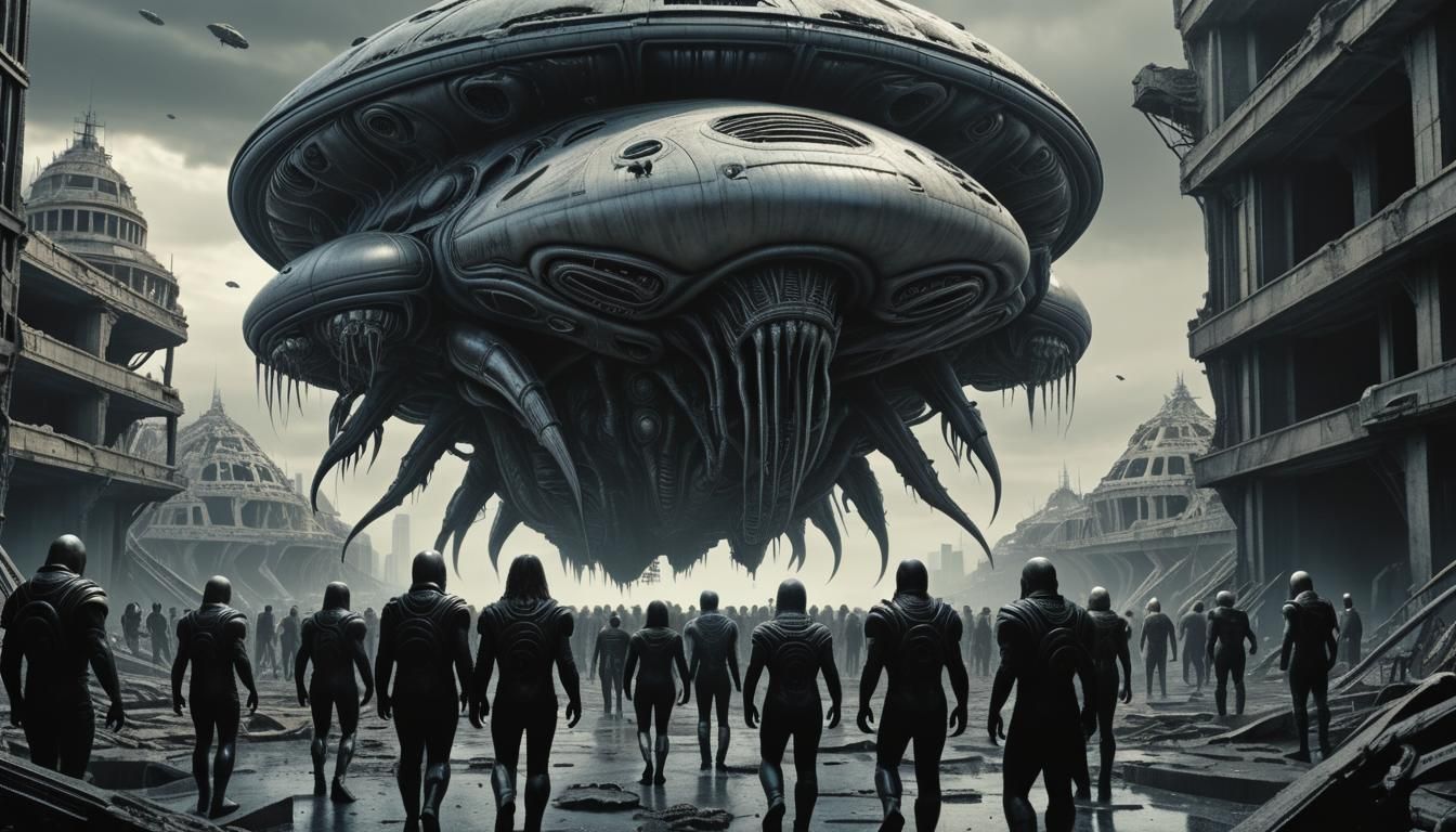 Ominous Alien Abduction: Sci-Fi Horror Comic Art