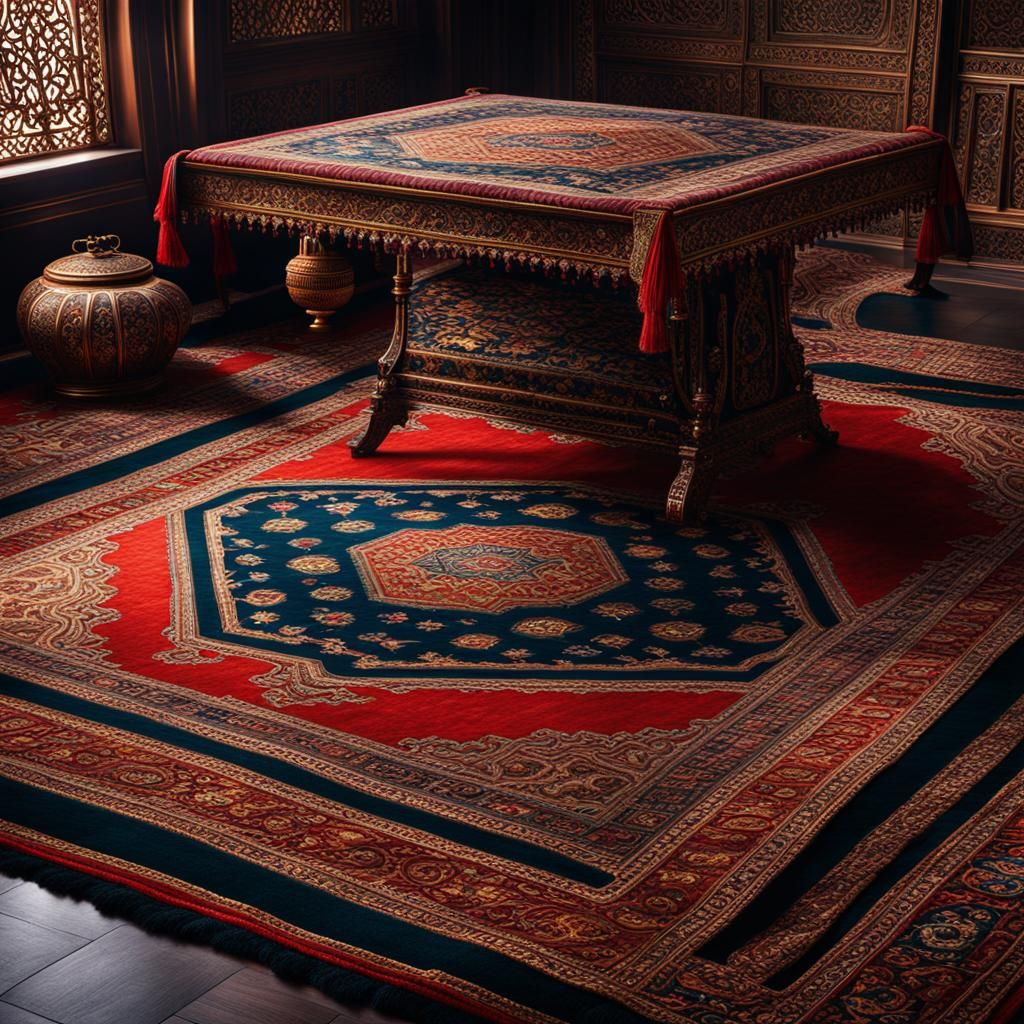 Hyperrealistic Flying Carpet in Cinematic Style