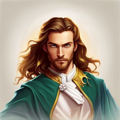 Elf Sun Priest Character Portrait in D&D Style