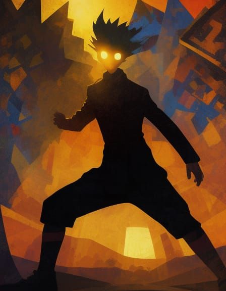 Boy Plays, Paul Klee Style Digital Art