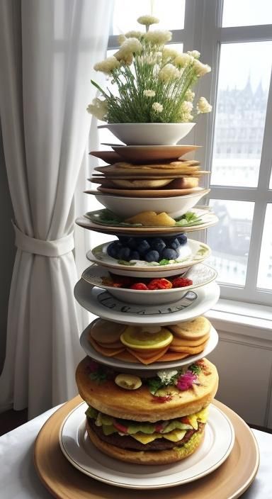 Breakfast Plate Still Life in Elegant Room