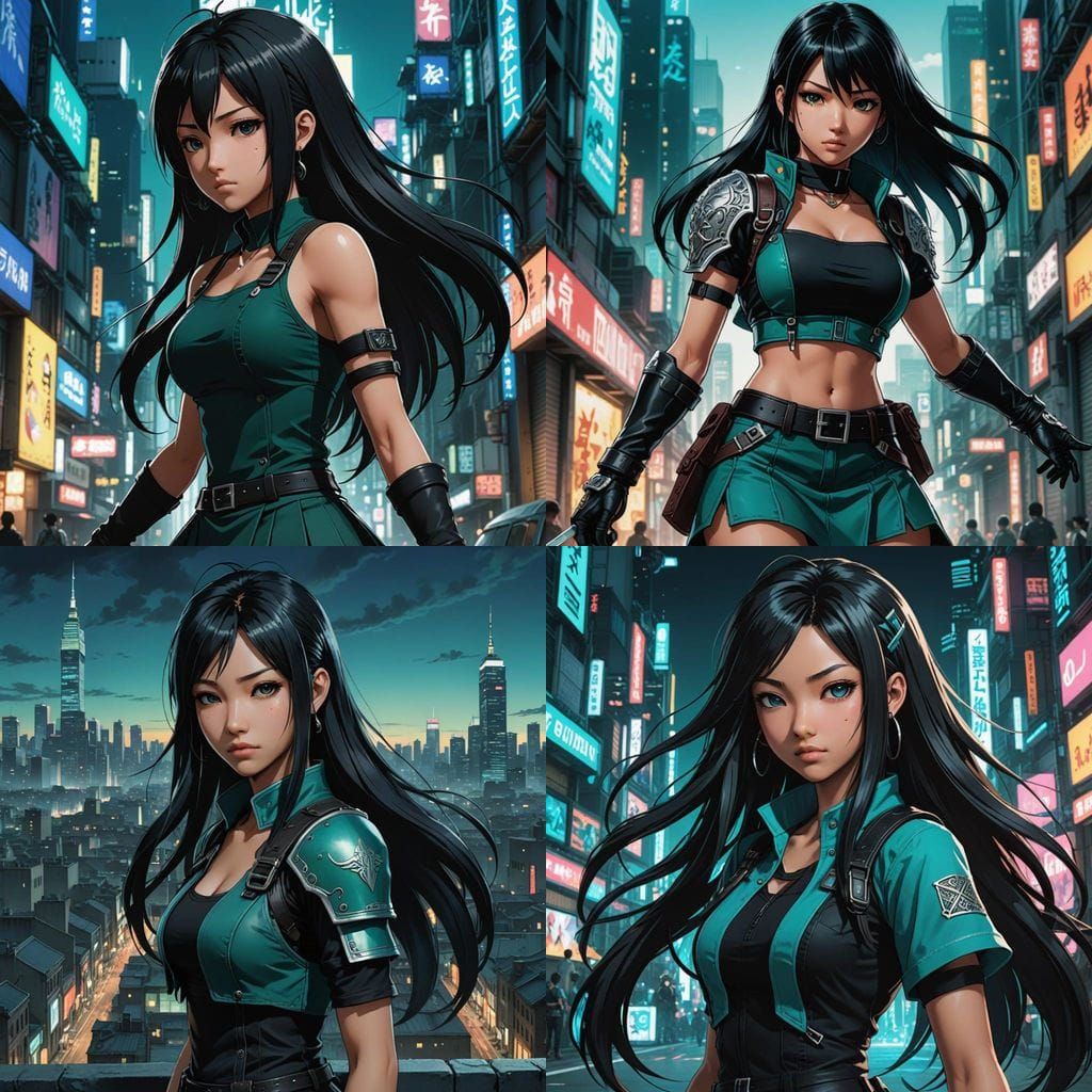 Blasian Teenage Girl in Final Fantasy VII Tifa Lockhart Atti...