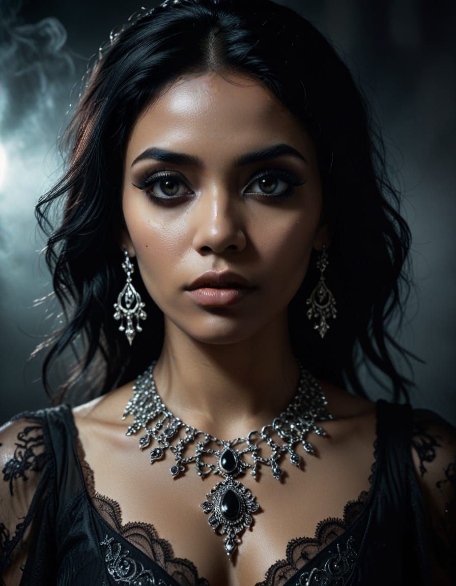 Eerie Gothic Portrait of a Dominican Woman