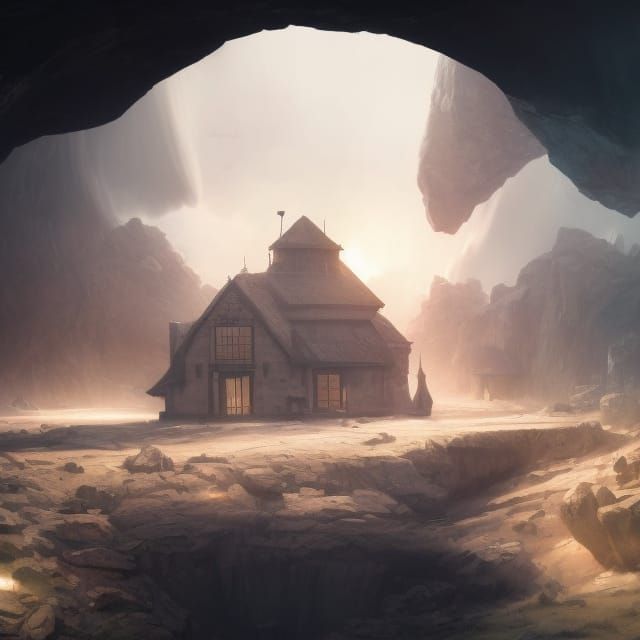 Asteroid Farmhouse in Art Nouveau Style