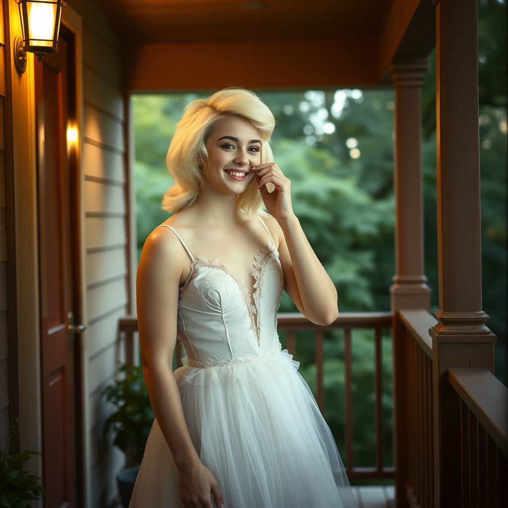 Romantic Portrait of Young Man in Prom Dress