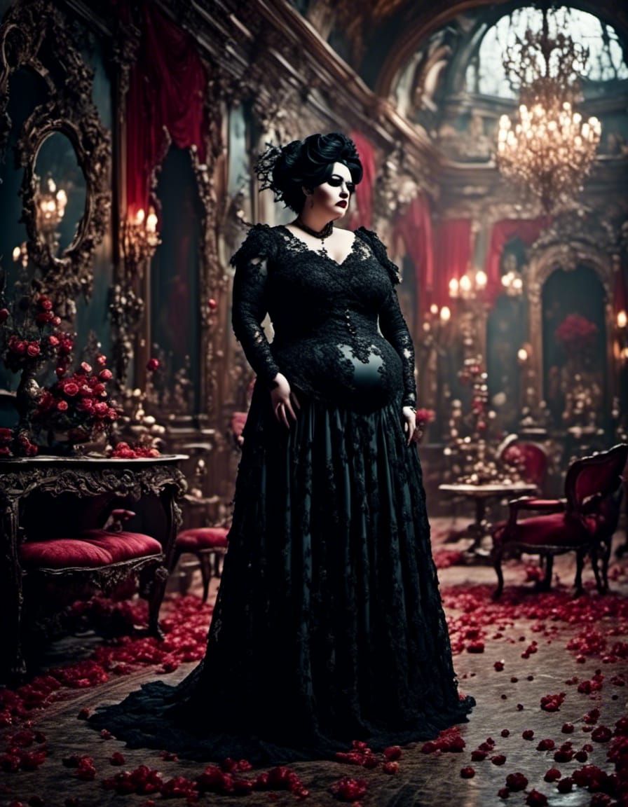 Goth Girl Portrait with Maximalist Background