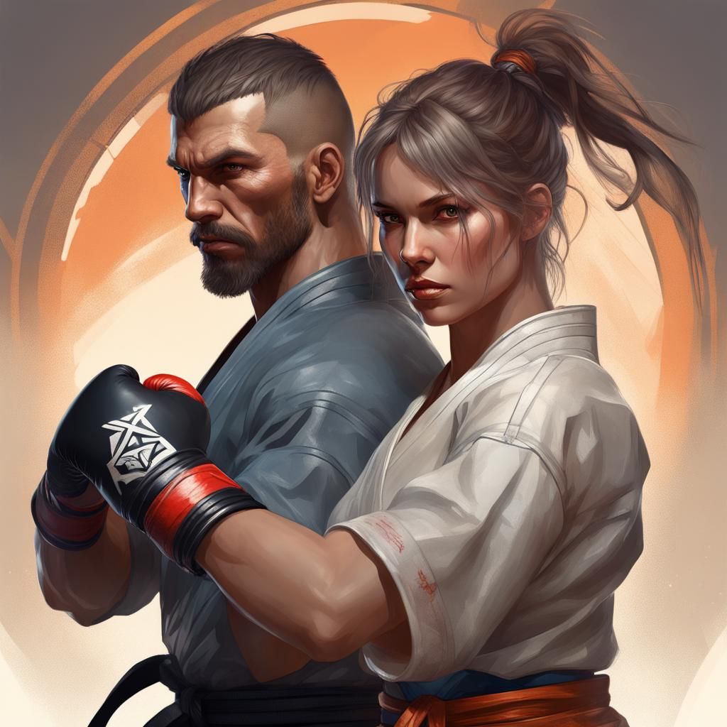 Mixed Martial Arts Portrait in Hyperdetailed Style
